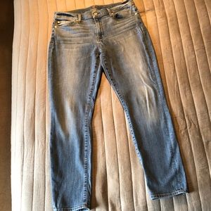 7 For All Mankind size 32 Skinny Crop Roll denim jeans